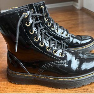 Dr Martens Zavala Black Patent Leather Size 7 Womens